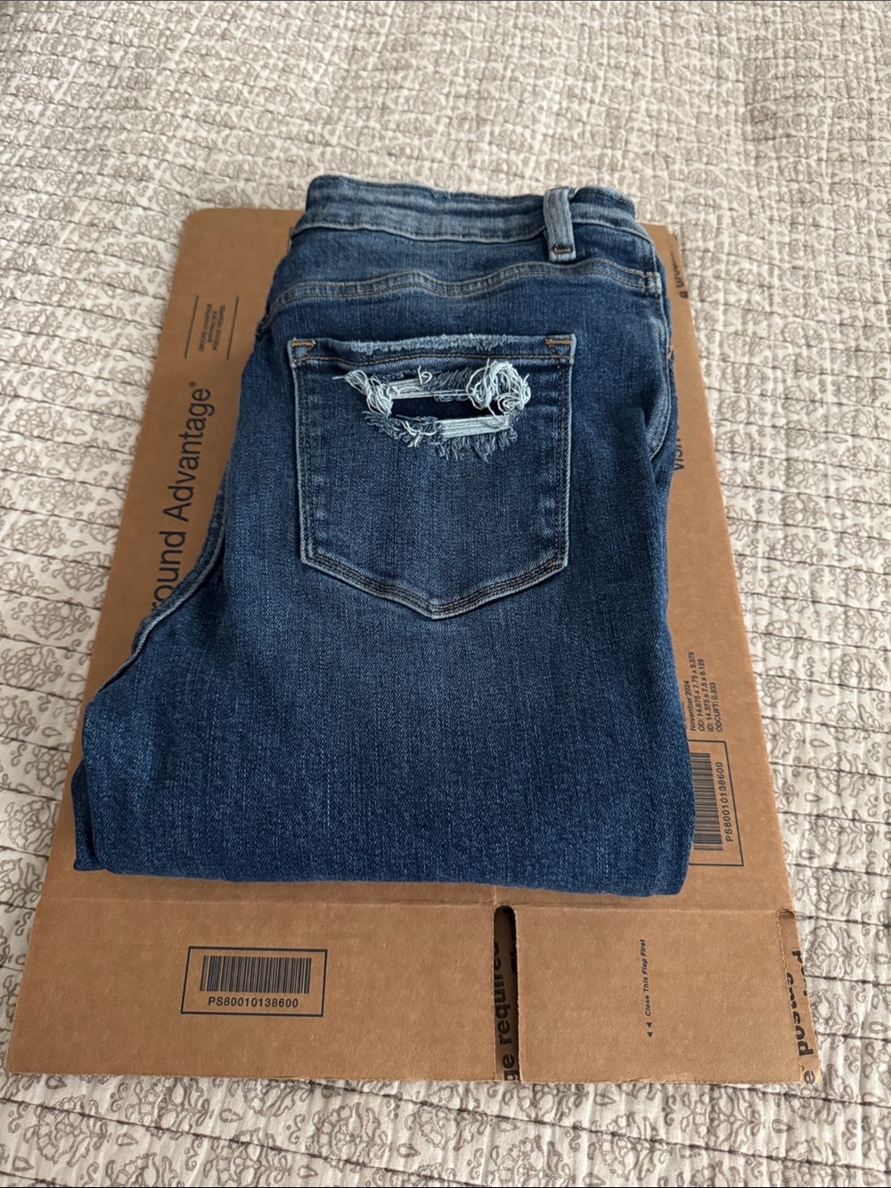Flying Monkey Slim Straight Dark Blue Distressed Jeans